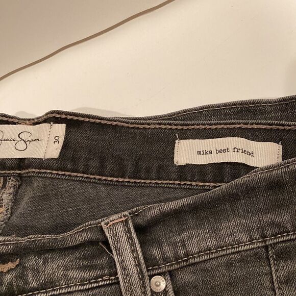 Jessica Simpson Gray Mika Best Friend Distressed  Jeans Sz 30 - Picture 11 of 12